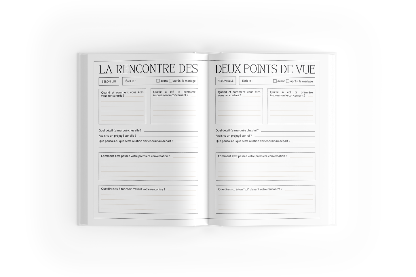 PRÉ-COMMANDE : Mariage - Souvenirs du plus beau jour de notre vie